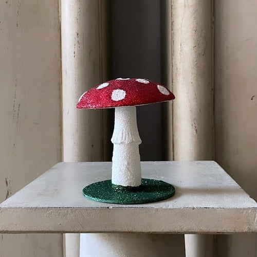 Small Glitter Mushroom - Red - Bon Ton goods