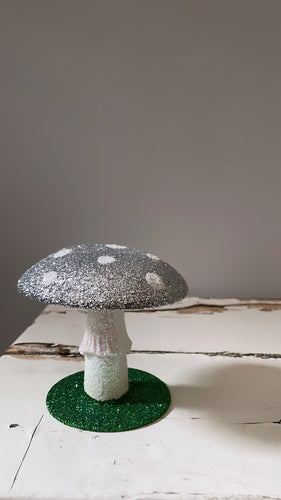 Small Glitter Mushroom - Silver - Bon Ton goods