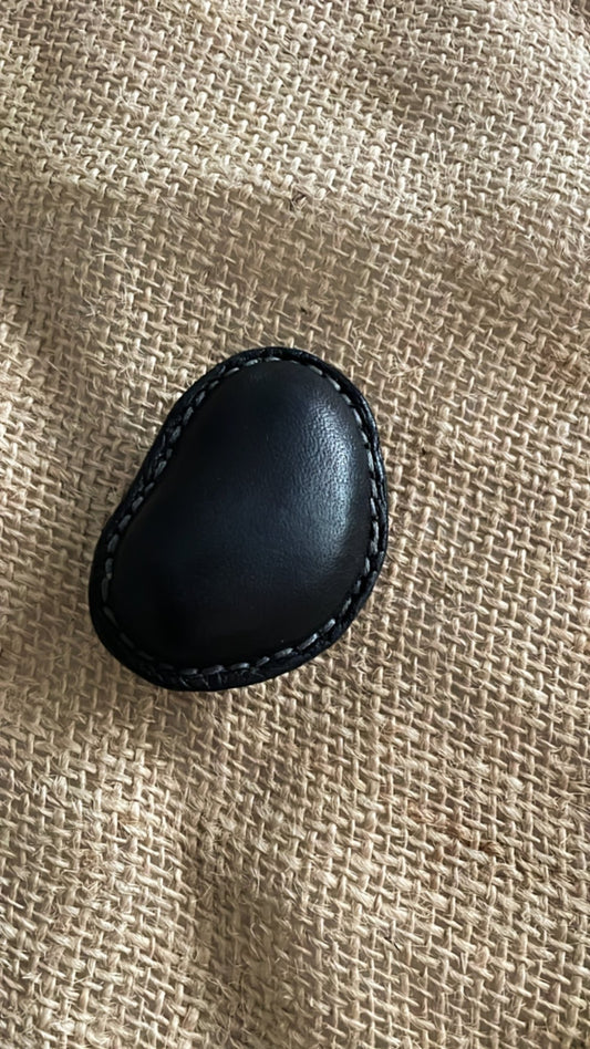 Small Leather Beach Pebble Paperweight 3 - Bon Ton goods
