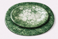 Small Marbled Dinner Plate, Dark Green | Handmade Erik Bendtsen Ceramics - Bon Ton goods
