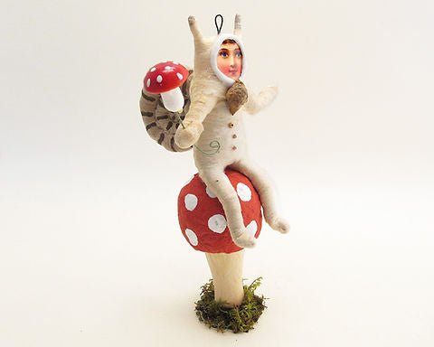 Snail Child On Mushroom - Vintage by Crystal | Vintage by Crystal Spun Cotton Ornament - Bon Ton goods
