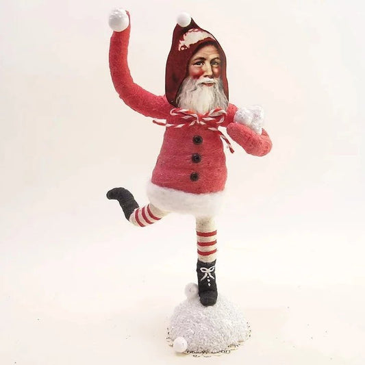 Snowball Throw Santa Figure - Vintage Inspired Spun Cotton | Vintage by Crystal Spun Cotton Ornament - Bon Ton goods