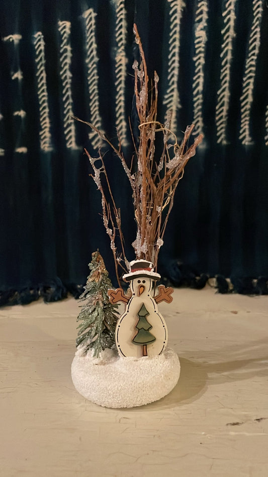 Snowman Forest Brush Christmas Tree - Bon Ton goods