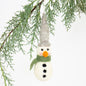Snowman with Green Scarf Christmas Ornament by A World of Craft, Swedish-designed handmade Christmas decoration