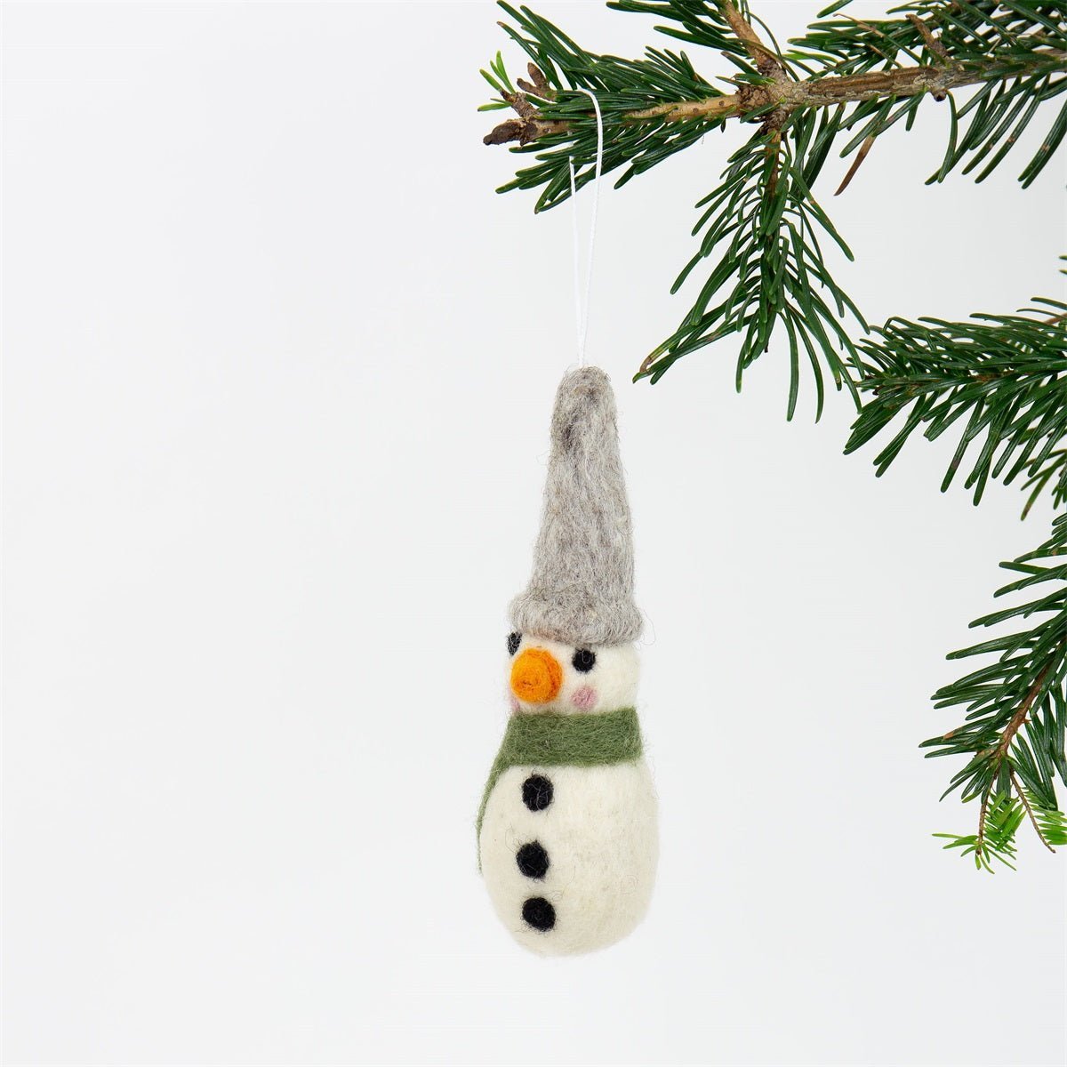 Snowman with Green Scarf Christmas Ornament by A World of Craft, alternate view