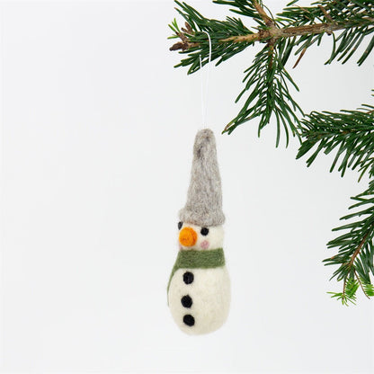 Snowman with Green Scarf Christmas Ornament by A World of Craft, alternate view