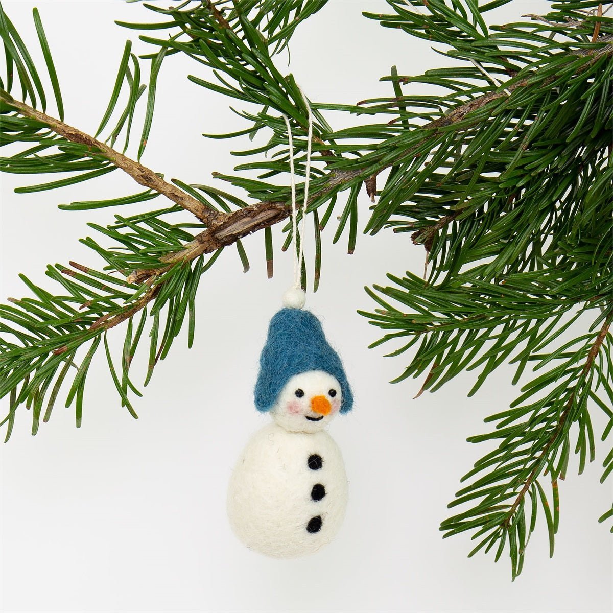 Snowman with Blue Cap Christmas Ornament - Bon Ton goods