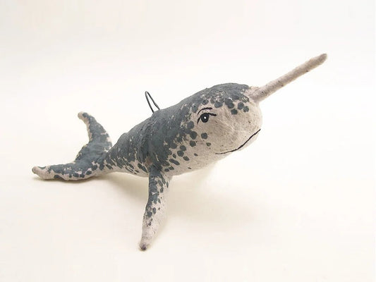 Speckled Narwhal - Vintage Inspired Spun Cotton | Vintage by Crystal Spun Cotton Ornament - Bon Ton goods