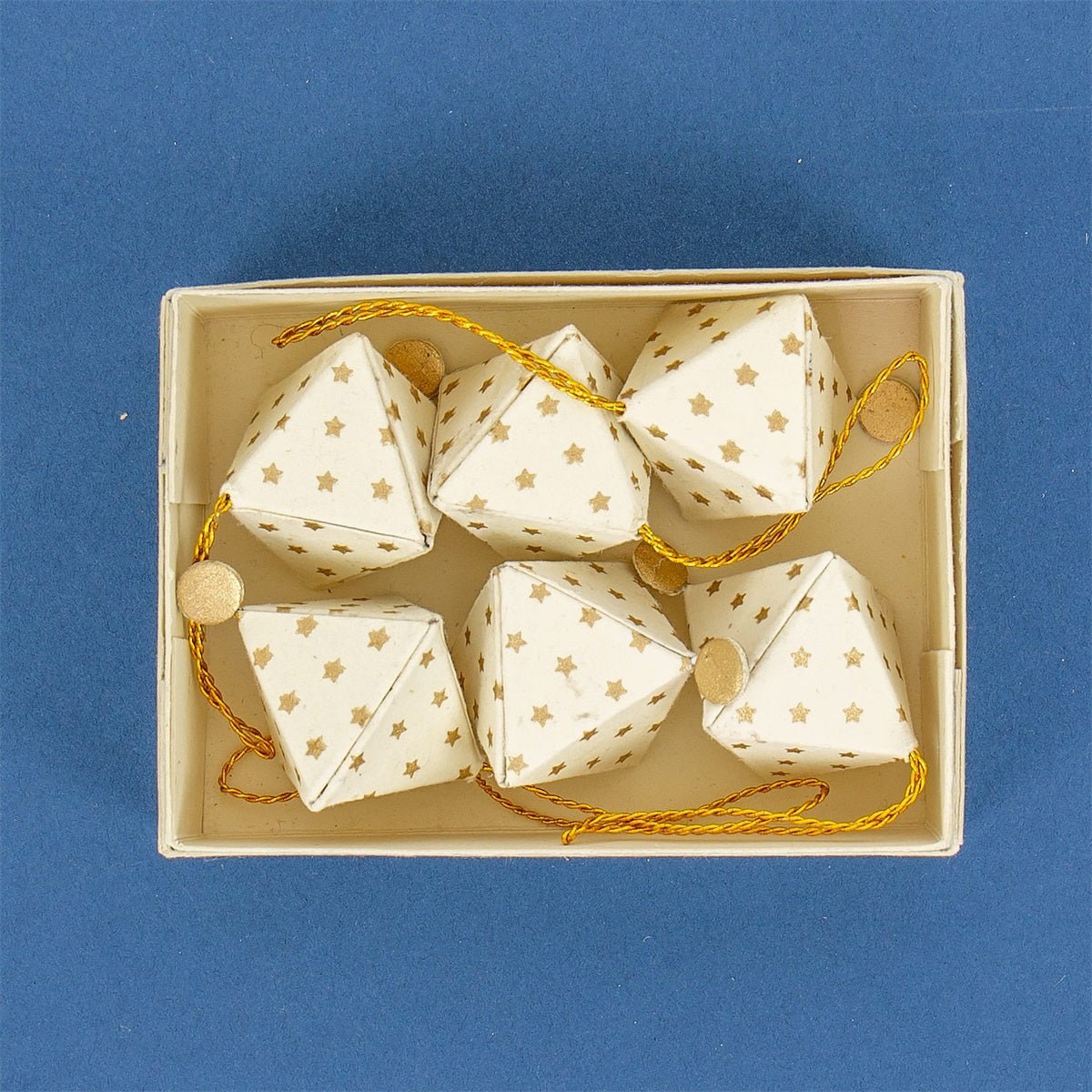 Spirit Romb Christmas Ornaments, White and Gold, Set of 6 by A World of Craft, alternate view