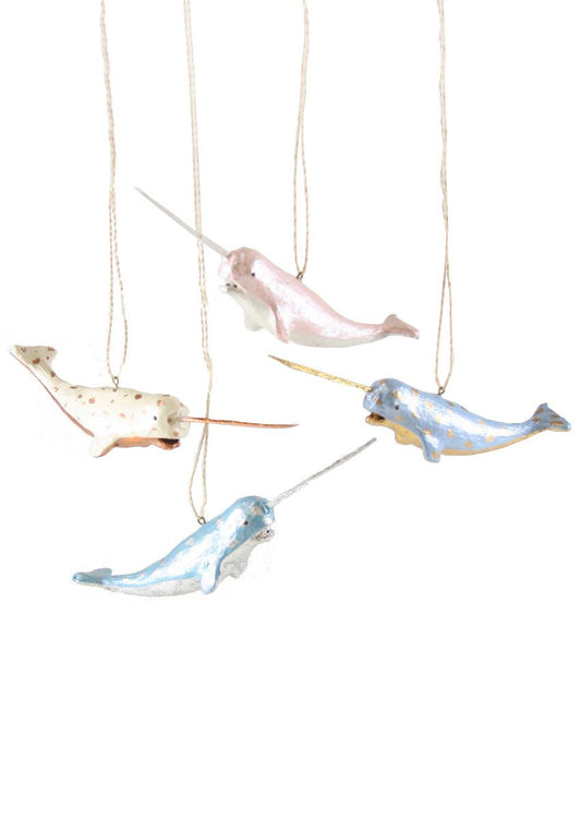 Spotted Gold Festive Narwhal | Christmas Ornament - Bon Ton goods