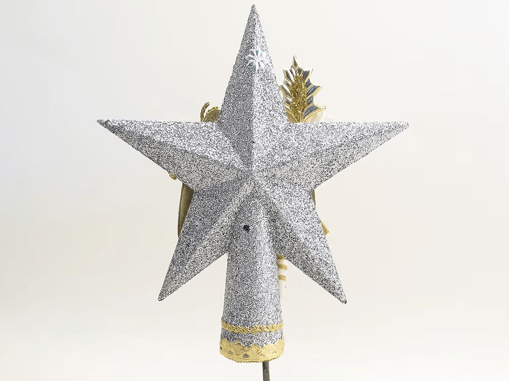 Star Angel Tree Topper (Assorted) | Vintage by Crystal Spun Cotton Ornament - Bon Ton goods