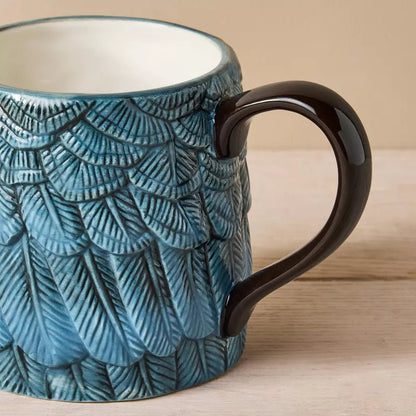 Stoneware Feather Mugs: Set of 4 | John Derian - Bon Ton goods
