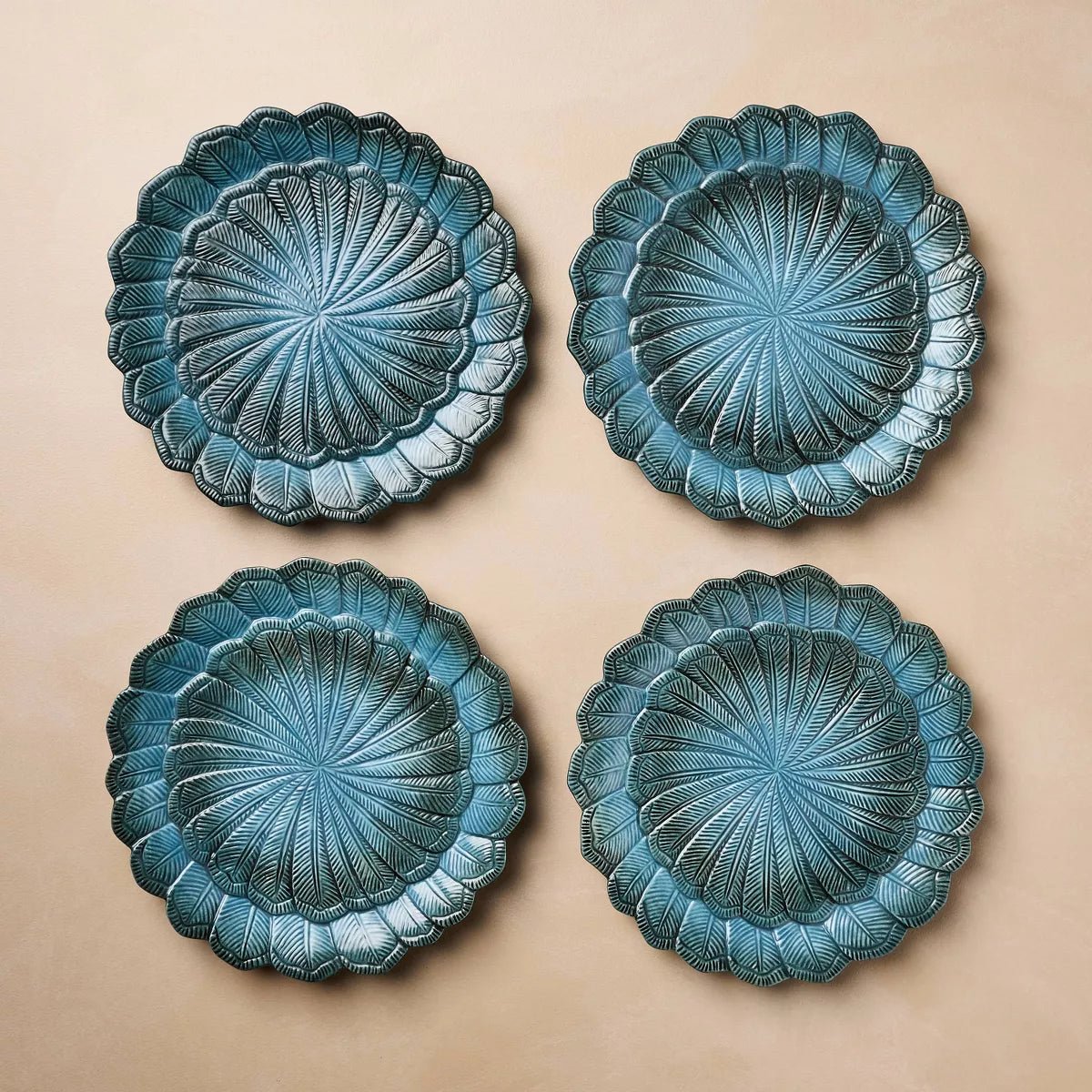 Stoneware Feather Salad Plates: Set of Four | John Derian - Bon Ton goods