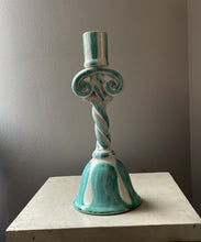 Load image into Gallery viewer, Striped Candle Holder Mint Green - Bon Ton goods
