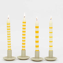 Load image into Gallery viewer, STRIPED CANDLE - YELLOW/WHITE - Bon Ton goods
