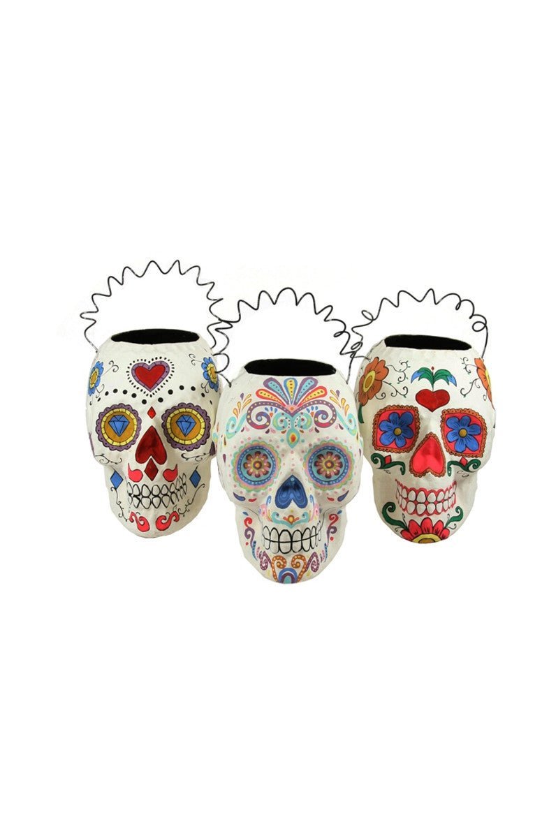 Sugar Skull Candy Bucket Christmas Ornament - Bon Ton goods