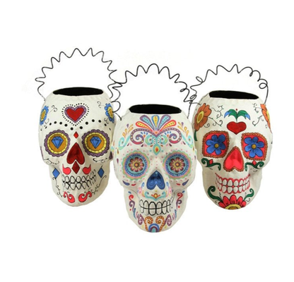 Sugar Skull Candy Bucket Christmas Ornament - Bon Ton goods
