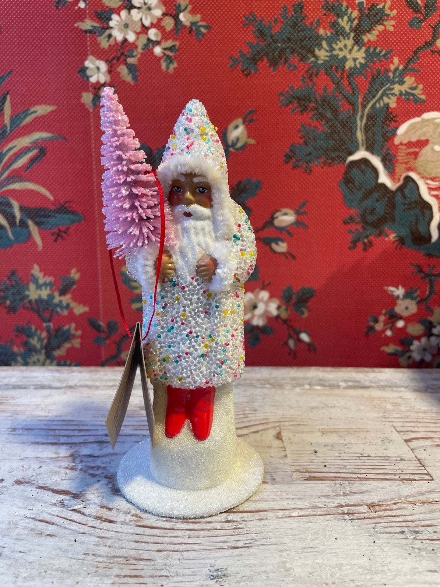 Sugarbead Confetti Santa with Rose Tree | Ino Schaller - Bon Ton goods