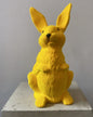 Sunny Yellow Velvet Large Upright Bunny | Ino Schaller - Bon Ton goods