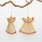 Swedish Angel Pendant - 2 Pack, Natural and Red | Christmas Ornament - Bon Ton goods