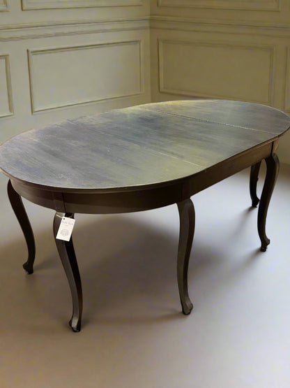 Swedish Antique Oval Dining Table, c. 1880 — Repainted Black