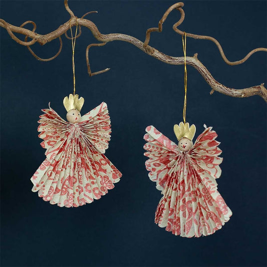 Swedish Greta Angel Ornament, 2-pack | Christmas Ornament - Bon Ton goods