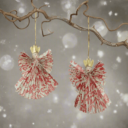 Swedish Greta Angel Ornament, 2-pack | Christmas Ornament - Bon Ton goods
