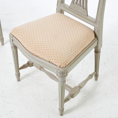 Swedish Gustavian Style Dining Table with Two Leaves and Six Chairs - Bon Ton goods