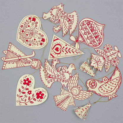 Swedish Pendants Folklore Garland | Christmas Ornament - Bon Ton goods