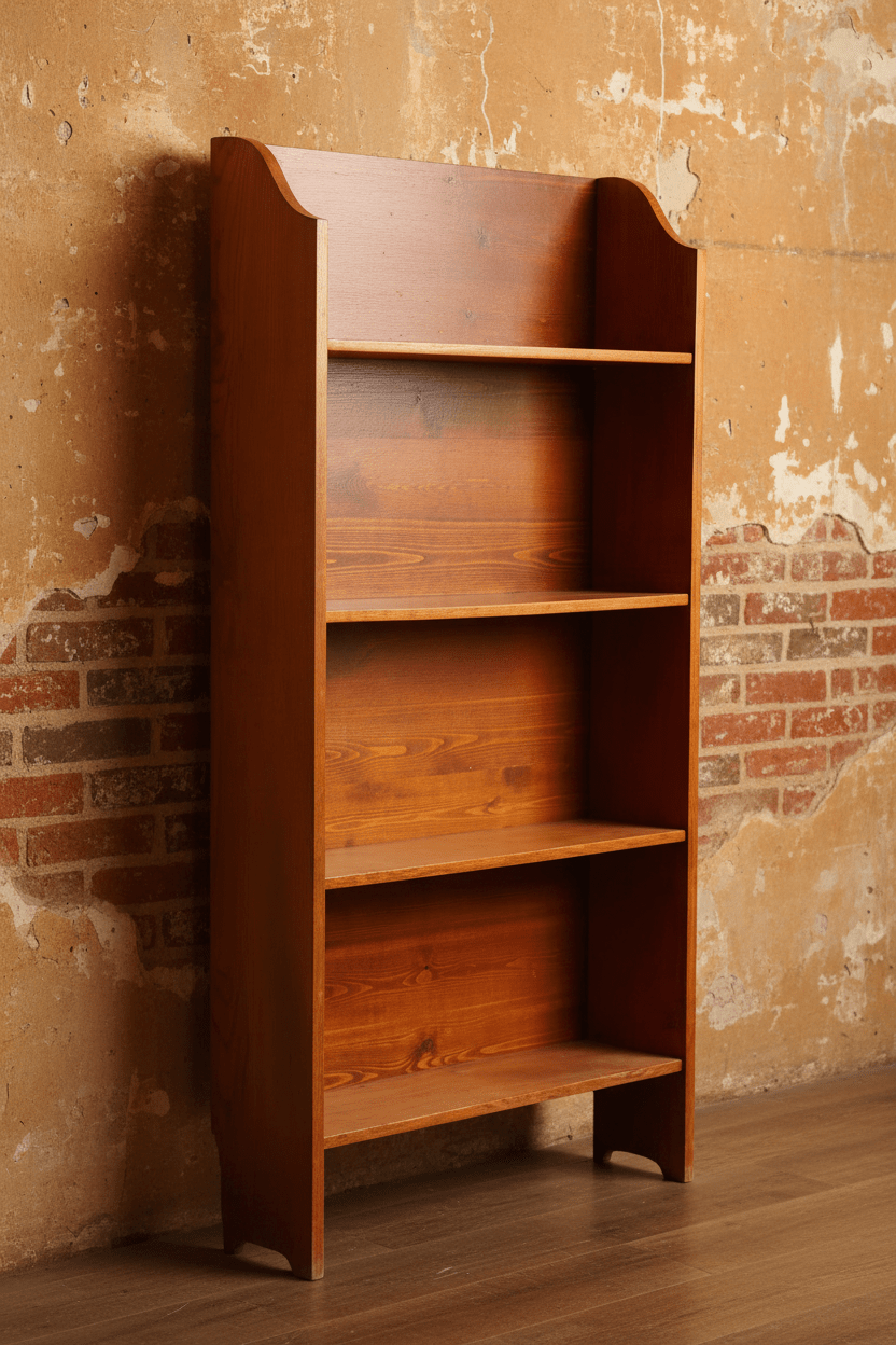 Swedish Pine Display Shelf, Early 20th Century - Bon Ton goods