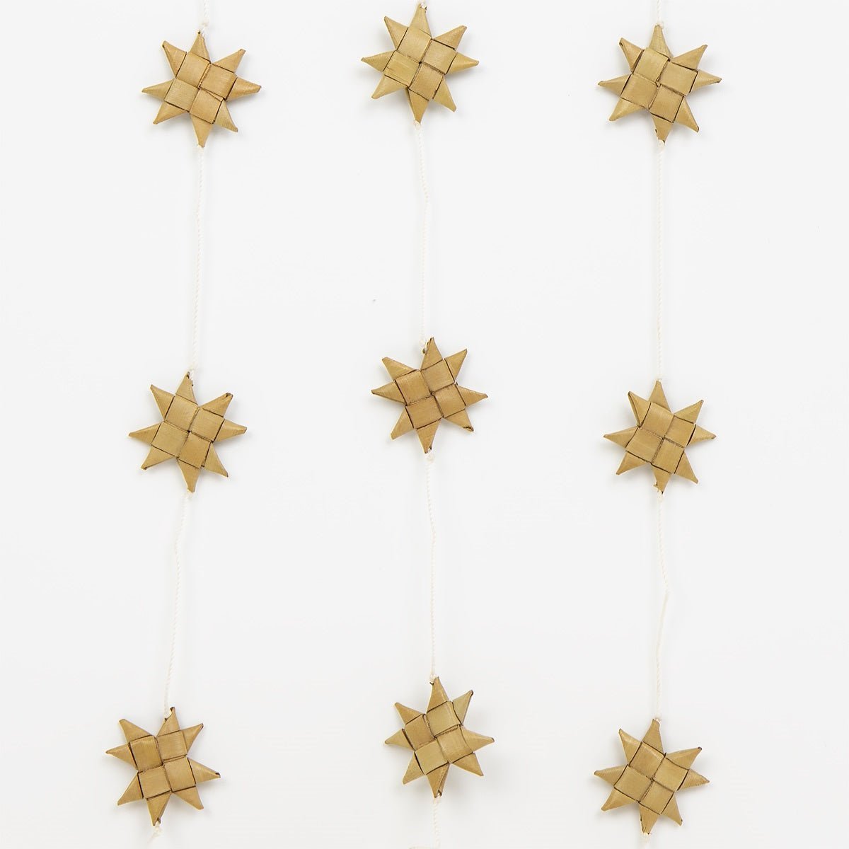 Swedish Stars on a String Garland, nature | Christmas Ornament - Bon Ton goods