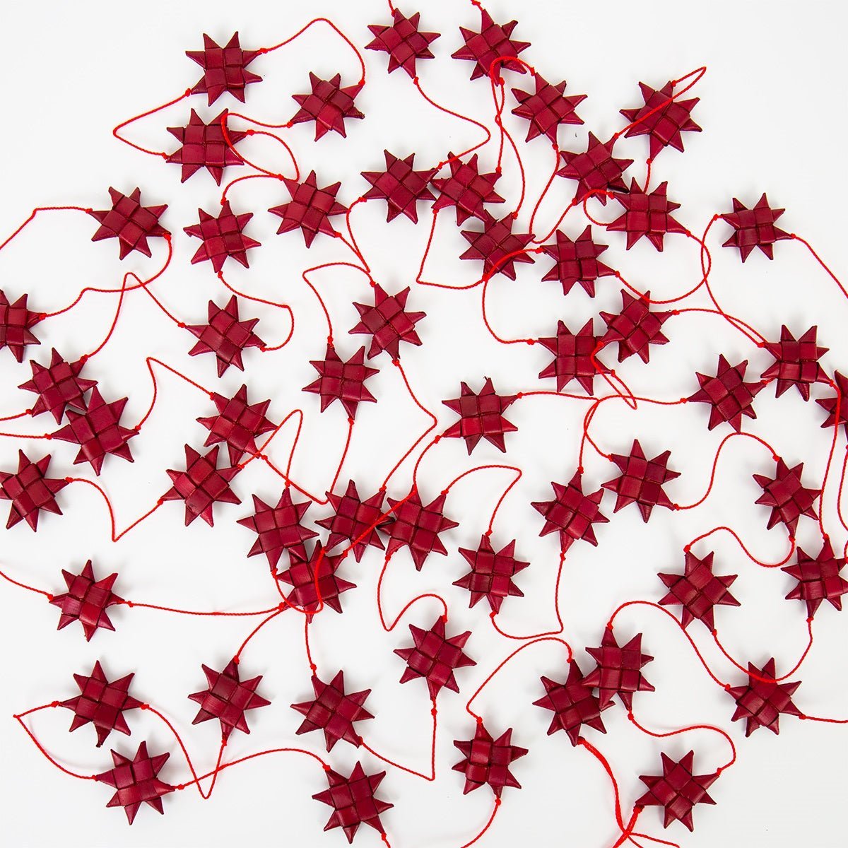 Swedish Stars on a String, Garland, red | Christmas Ornament - Bon Ton goods