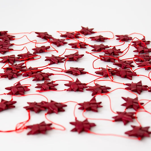 Swedish Stars on a String, Garland, red | Christmas Ornament - Bon Ton goods