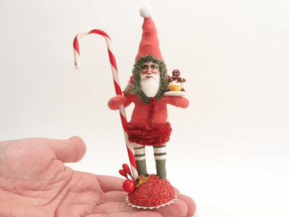 Sweet Treat Santa Figure | Vintage by Crystal Spun Cotton Ornament - Bon Ton goods