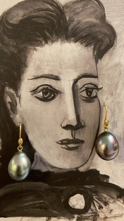 Tahitian Green and Purple Pearl Earrings - Bon Ton goods