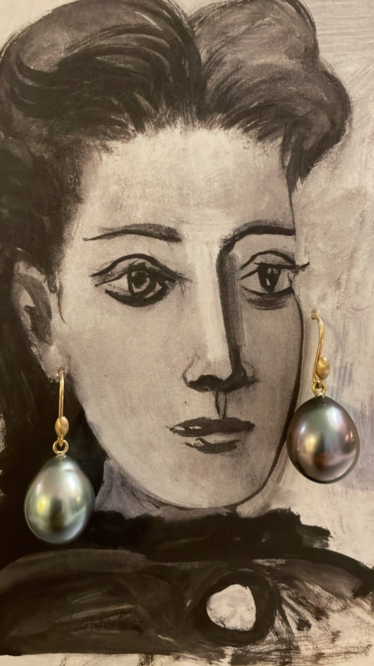 Tahitian Green and Purple Pearl Earrings - Bon Ton goods