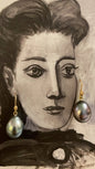 Tahitian Green and Purple Pearl Earrings - Bon Ton goods