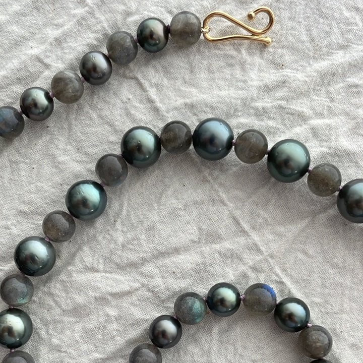 Tahitian Pearl and Labradorite Necklace | Mikkel Brøgger