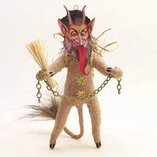 Load image into Gallery viewer, Tea Stain Krampus Ornament/Figure - Vintage Inspired Spun Cotton - Bon Ton goods
