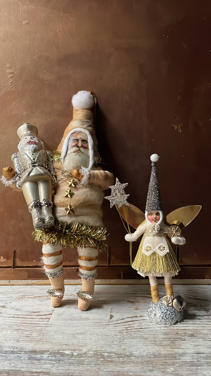 Tea Stain Santa W/ Nutcracker Orn - LARGE| Christmas Ornament - Bon Ton goods