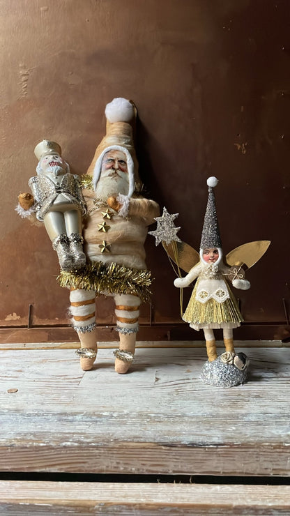 Tea Stain Santa W/ Nutcracker Orn - LARGE| Christmas Ornament - Bon Ton goods