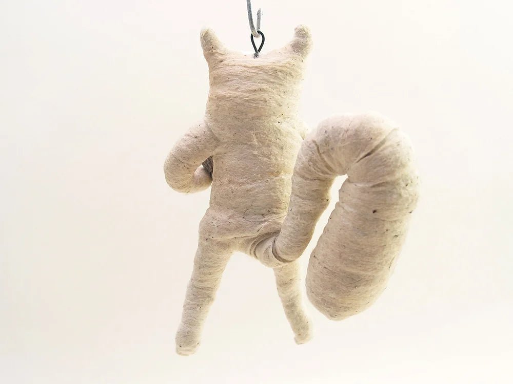 Tea Stain Squirrel Child Ornament | Vintage by Crystal Spun Cotton Ornament - Bon Ton goods