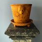Teak Unglazed Lion Pot with Saucer on Legs | Handmade Erik Bendtsen Ceramics - Bon Ton goods