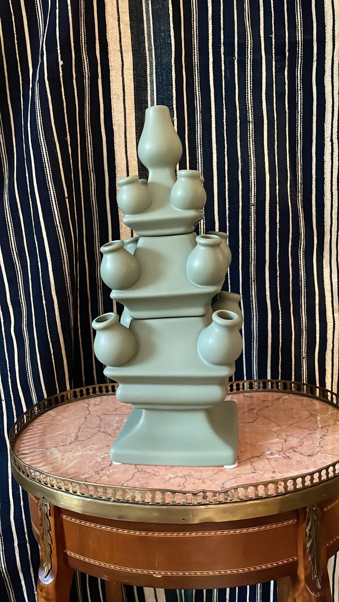 Three Tier Tulip Vase Moss Green | Heinen Delfts Blauw - Bon Ton goods