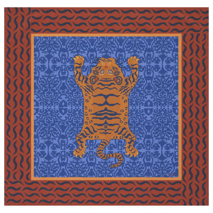 Tibetan Tiger Celeste Blue - Tablecloth 110X110 | Lisa Corti - Bon Ton goods