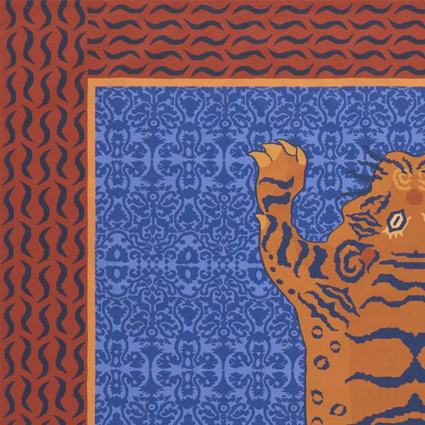 Tibetan Tiger Celeste Blue Tablecloth - 220X270 | Lisa Corti - Bon Ton goods