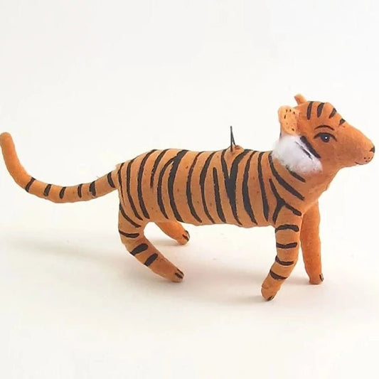 Tiger Ornament/Figure - Vintage Inspired Spun Cotton | Vintage by Crystal Spun Cotton Ornament - Bon Ton goods