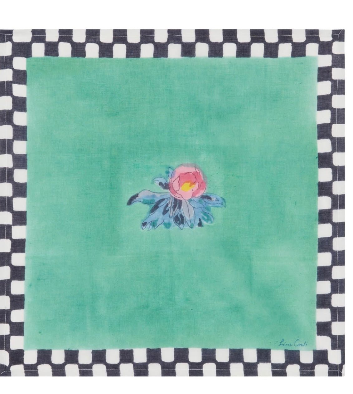 Tiles Green Napkins | Lisa Corti - Bon Ton goods