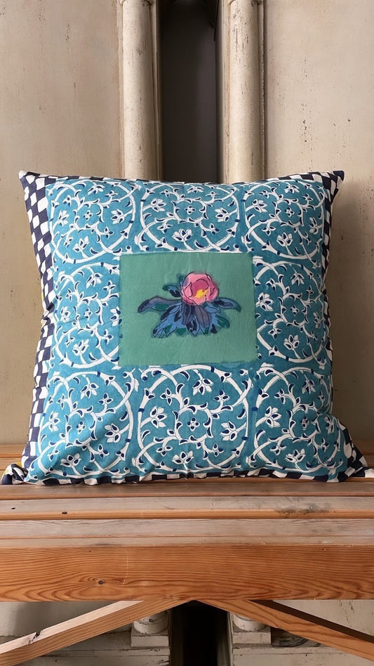 Tiles Green - Pillow Cushion Cover 60x60 -| Lisa Corti - Bon Ton goods