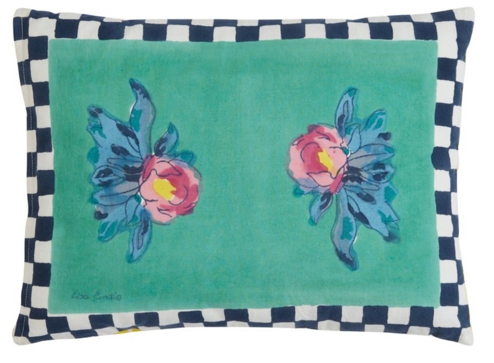 Tiles Green Pillow with Insert 30x40 | Lisa Corti - Bon Ton goods